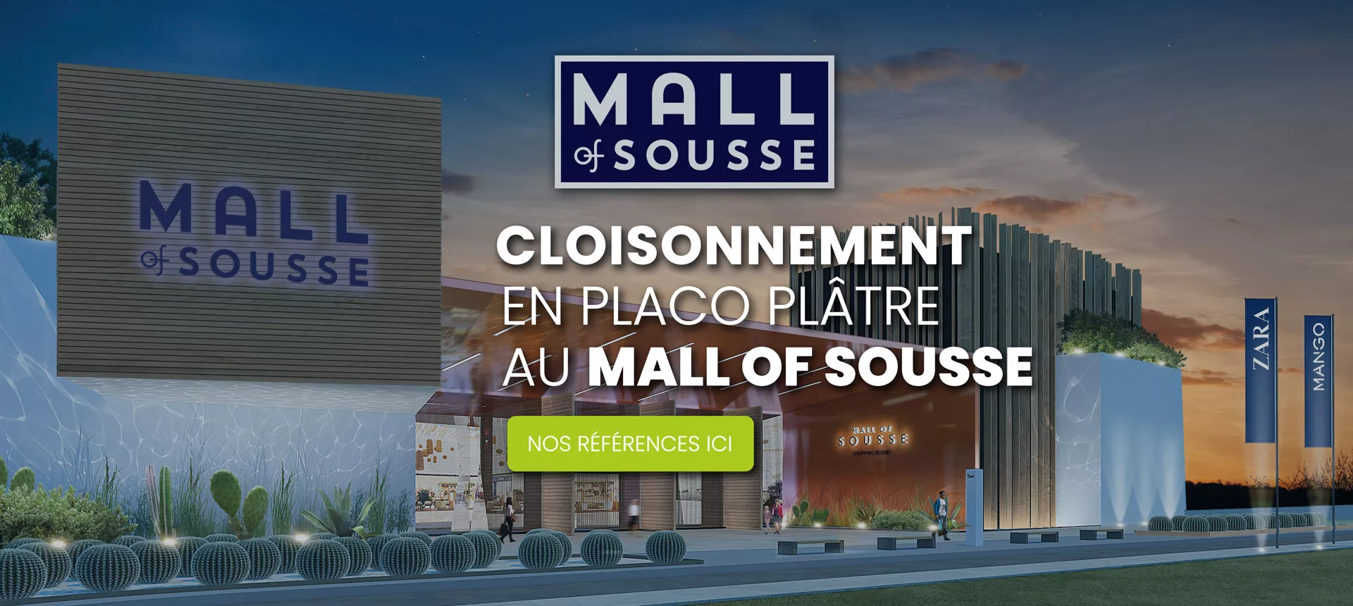 Placo plâtre au mall of Sousse Tunisie
